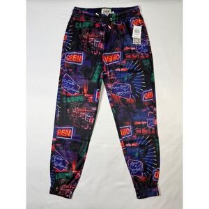 Fresh Prints of Bel Air Casino Neon‎ Lights Palm Tree Jogger Pants Men's Medium